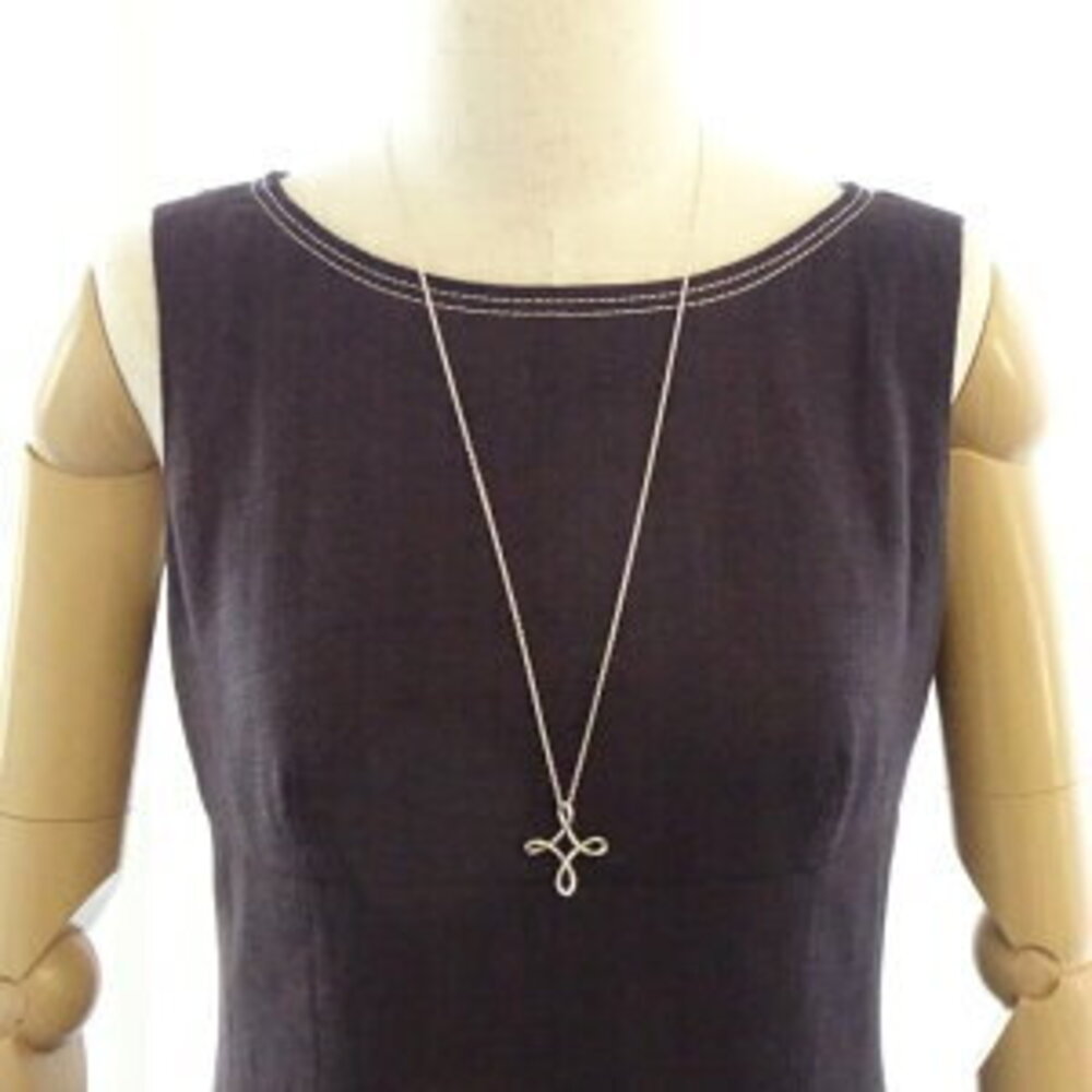 TIFFANY Infinity Cross Necklace Long Silver